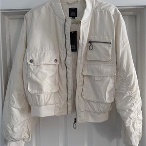 Wild Fable Off-White Bomber Jacket